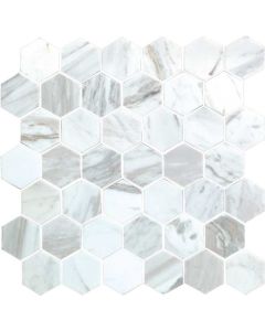 Hexagon White Mosaic 11.75x11.75 | Hexagon by Elysium