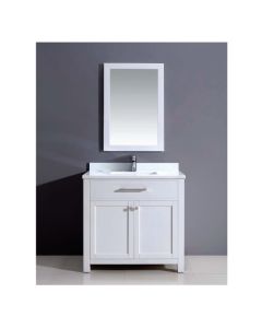 Dawn® Milan Style Vanity Set 36" w/ Single Sink & White Marble Top