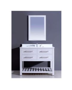 Dawn® Bohemian Style Vanity Set 42" w/ Single Sink & White Quartz Top