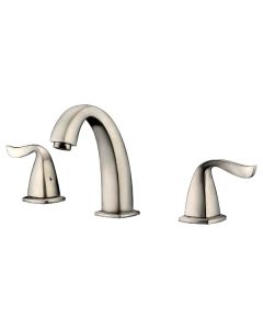 Dawn® 3-hole widespread lavatory faucet with lever handles for 8" centers, Brushed Nickel (Standard pull-up drain with lift rod D90 0010BN included)
