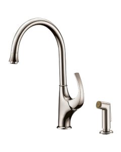 Dawn® Single-lever kitchen faucet with side-spray, Brushed Nickel