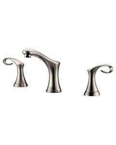 Dawn® 3-hole, 2-handle widespread lavatory faucet for 8" centers, Brushed Nickel (Standard pull-up drain with lift rod D90 0010BN included)