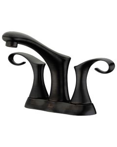 Dawn® 2-hole, 2-handle centerset lavatory faucet for 4" centers, Dark Brown Finished (Standard pull-up drain with lift rod D90 0010DBR included)