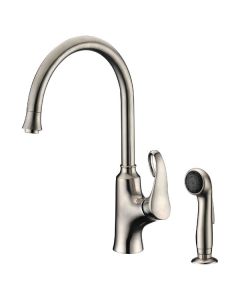 Dawn® Single-lever kitchen faucet with side-spray, Brushed Nickel