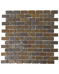 Rust Brick Slate Mosaic 12x12 | Stone Mosaic by Bati Orient