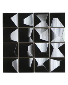 Black Glossy Mosaic 12x12 | Dimension Square by Ottimo Ceramics