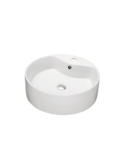 Dawn® Vessel Above-Counter Round Ceramic Art Basin with single hole for faucet and Overflow