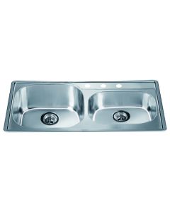 Dawn® Top Mount Double Bowl Sink with 3 Holes 