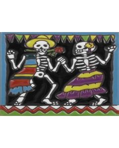 Talavera Tile - Day Of The Dead: Dancing