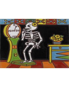 Talavera Tile - Day Of The Dead: On The Escale