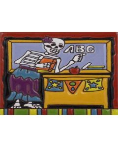 Talavera Tile - Day Of The Dead: Teaching