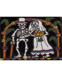 Talavera Tile - Day Of The Dead: Wedding Day