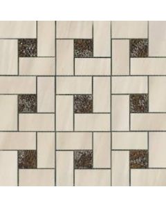 Beige Polished Pinwheel Deco Mosaic 12x12 | Dolomite by Happy Floors