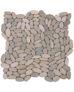 Beige Sliced Matte Pebble Interlocking Mosaic 12x12 | Sliced Pebbles Mosaic by Bati Orient