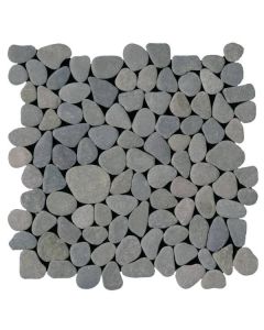 Grey Rectified Matte Pebble Interlocking Mosaic 12x12 | Rectified Pebbles Mosaic by Bati Orient