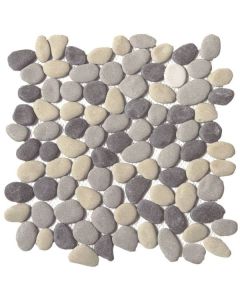 Mix Grey Reconstituted Pebble Interlocking Mosaic 12x12 | Other Pebbles Mosaic by Bati Orient