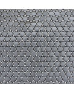 Graphite Satin Penny Round Mosaic 12x12 | Gleam by Emser Tile