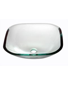 Dawn® Tempered glass vessel sink-square shape, clear glass