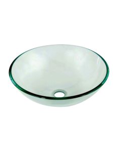 Dawn® Tempered glass vessel sink-round shape, clear glass