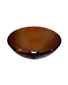 Dawn® Tempered glass vessel sink-round shape, brown glass