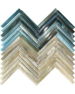 Herringbone Mix Glossy Mosaic 12x12 | Stained Glass by Ottimo Ceramics