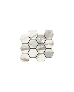 Bianco Polished Hexagon Mosaic 12x14 | Italia by Happy Floors