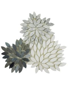 Leaf Honed Mosaic Mixed | Ornate Stone by Ottimo Ceramics