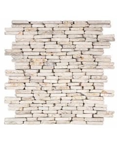 White Marble Pebble Style Mosaic 12x12 | Sliced Pebbles Mosaic by Bati Orient