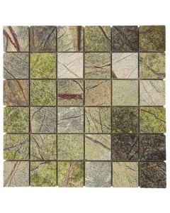 Forest Green Polished Marble Mosaic 12x12 | Stone Mosaic by Bati Orient