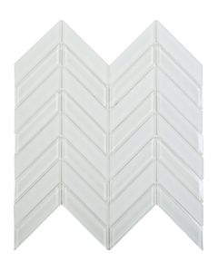 Super White Matte/Glossy 4x6 | Chevron Mosaic by Ottimo Ceramics