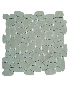 Reconstituted Light Grey Sliced Pebble Mosaic 12x12 | Other Pebbles Mosaic by Bati Orient