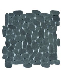 Reconstituted Black Sliced Pebble Mosaic 12x12 | Other Pebbles Mosaic by Bati Orient