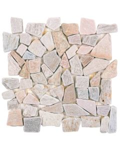Beige Quartzite Interlocking Mosaic 12x12 | Stone Mosaic by Bati Orient