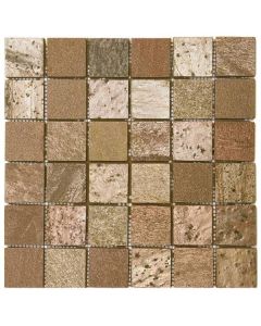 Copper Polished Quartzite Mosaic 12x12 | Stone Mosaic by Bati Orient