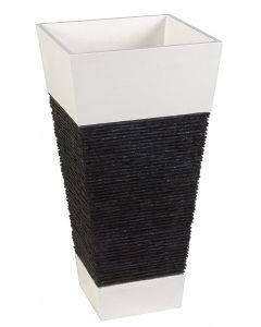 Reconstituted Pedestal Sink Black & White | Bathroom Fixture Wash Basin by Bati Orient