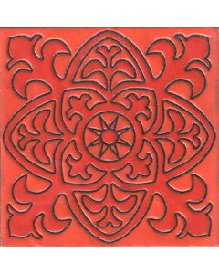 Arto Brick - Handpainted Deco: SD136HRED- Artillo Tile 