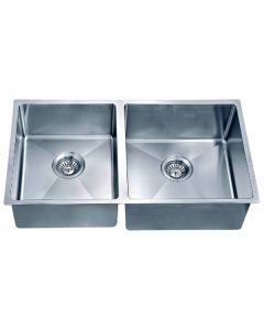 Dawn® Undermount Small Corner Radius Double Bowl Sink (Small Bowl on Left)