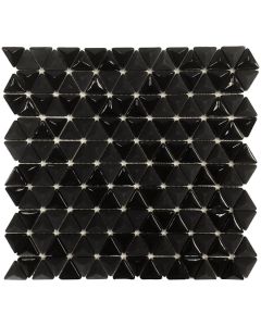 Triangle Black Matte/Glossy Mosaic 12x12 | Peak by Ottimo Ceramics