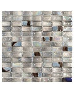 Grey Glass and Ceramic Brick Mosaic 12x12 | Glass Mosaic by Bati Orient