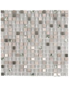 Mix Steel/Grey Glass Matte Glossy Mosaic 12x12 | Glass Mosaic by Bati Orient