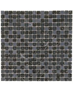 Black Marble/Black Glossy Glass Mosaic 12x12 | Mix Mosaic by Bati Orient