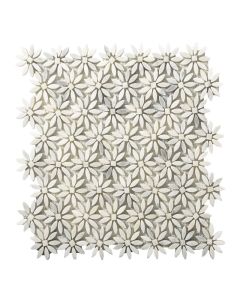 Winter Frost Polished Daisy Mosaic 12x13 | Marble Winter Frost by Emser Tile