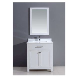 Dawn® Milan Style Vanity Set 30" w/ Single Sink & White Marble Top