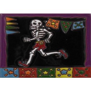 Talavera Tile - Day Of The Dead: Running