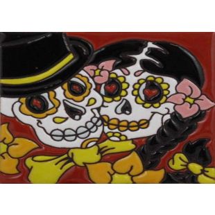 Talavera Tile - Day Of The Dead: Selfy