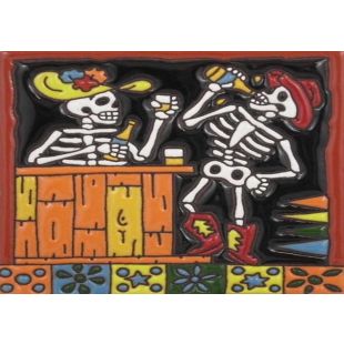 Talavera Tile - Day Of The Dead: With Tequila