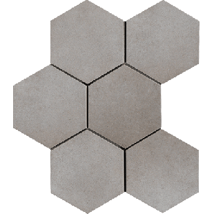 LDI - Rewind: Polvere Hexagon 8"x8" - Porcelain Mosaic